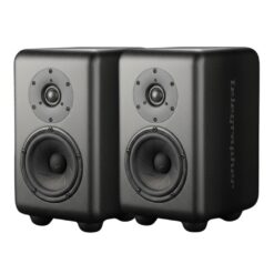 Telegrapher_CARBON_FOX_-_Active_Analog_2-Way_Nearfield_Studio_Monitor_-_Matte_Pair_-_1_Front_Right_Side_Left_Angle_Pair