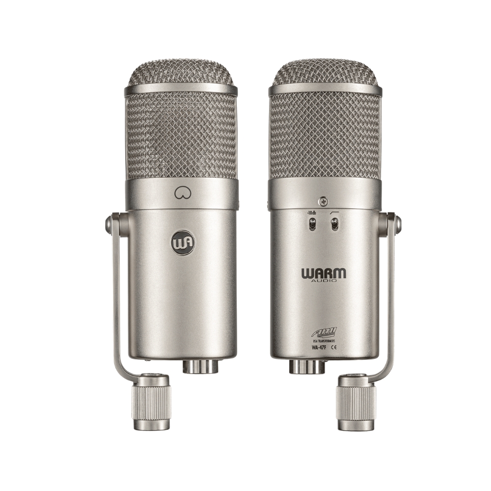 Warm_Audio_WA47F_-_Large-Diaphragm_FET_Transformer-Balanced_Studio_Condenser_Microphone_-_2_Front_and_Rear