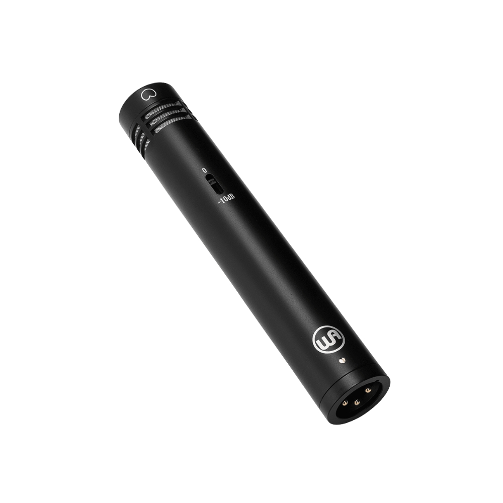 Warm_Audio_WA84_-_Small_Diaphragm_Condenser_Microphone_Black_-_1_Hero_Front_on_an_Angle