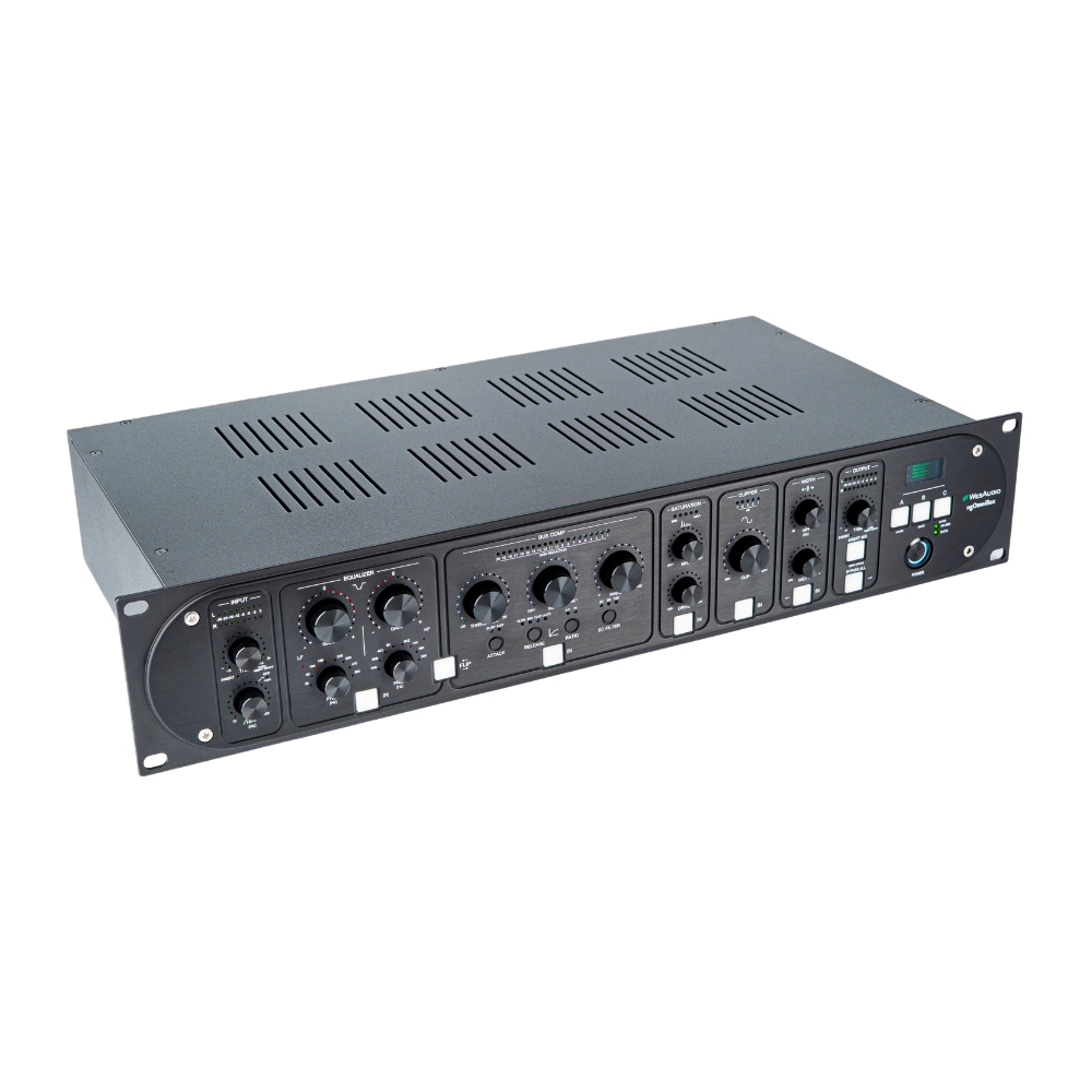 WesAudio_ngOmniBox_-_Next_Generation_Analog_Mix_and_Master_Processor_with_Digital_Recall_-_3_Top_and_Front_Left_Side_Right_Angle
